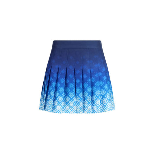 Blue Silk Mini Skirt