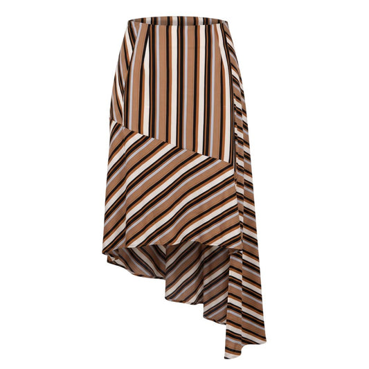 Brown Viscose Women's Skirt