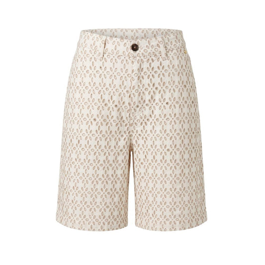 White Cotton Women Shorts