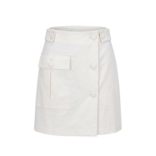 White Viscose Women Skirt