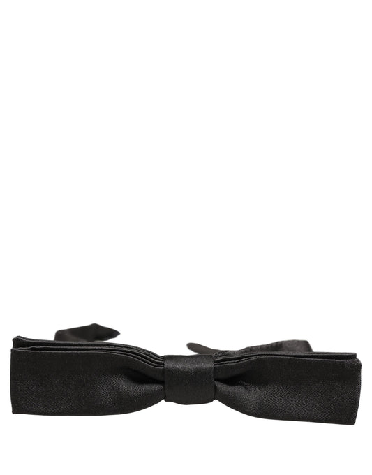 Men Dark Gray 100% Silk Adjustable Neck Papillon Bow Tie