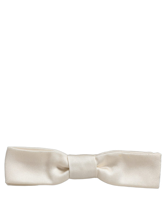 Men White 100% Silk Adjustable Neck Papillon Bow Tie