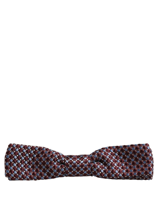 Blue Burgundy Woven Adjustable Neck Papillon Bow Tie