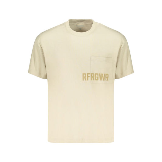 Beige Cotton Mens T-Shirt