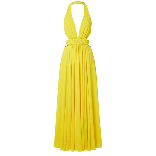 Yellow Viscose Women Dress