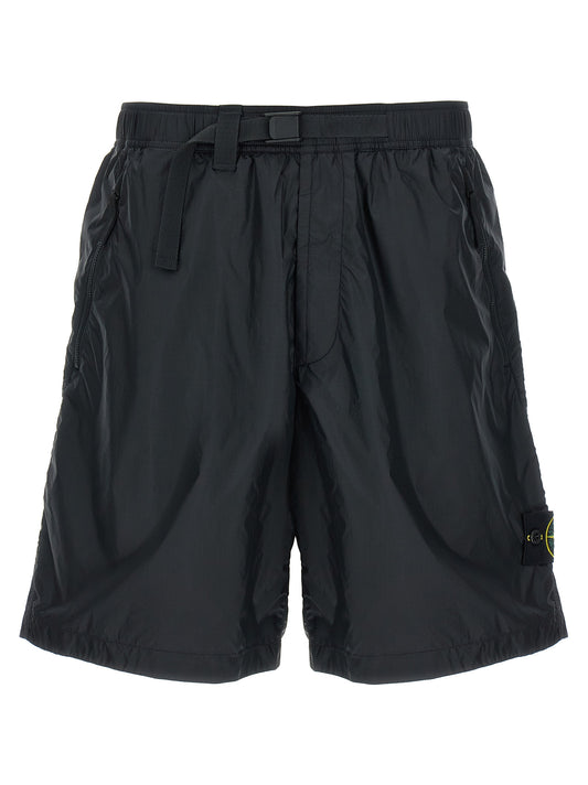 Blue Polyamide Bermuda Shorts