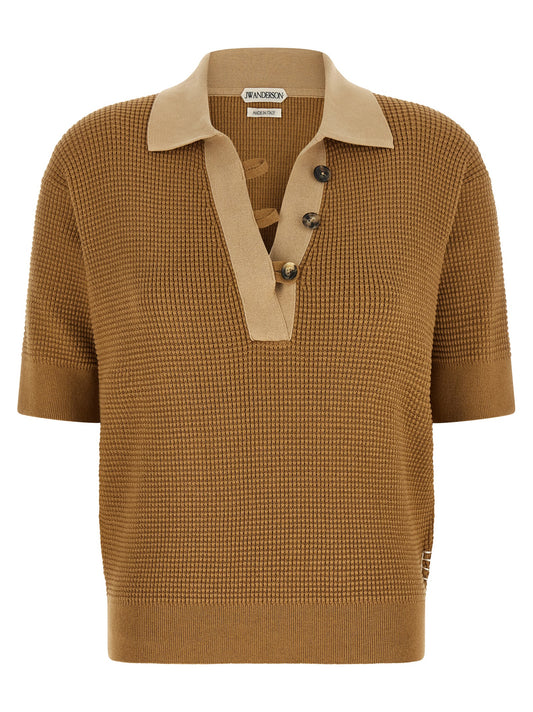 Beige Cotton Polo Shirt