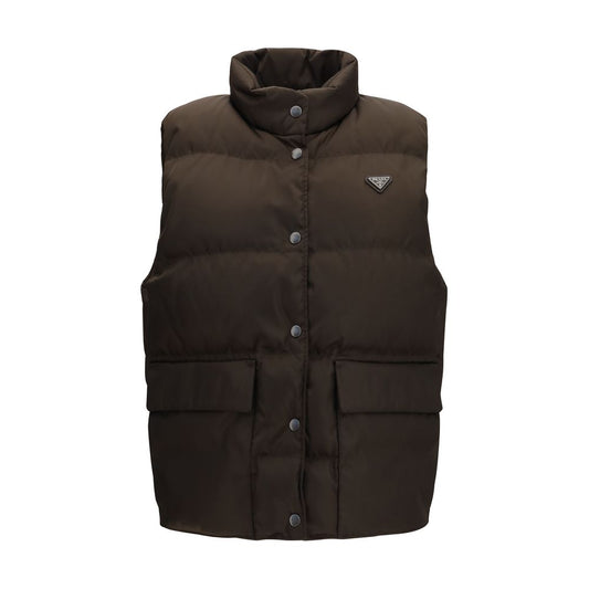 Brown Goose Down Sleeveless Jacket