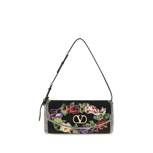 Black Satin Shoulder Bag