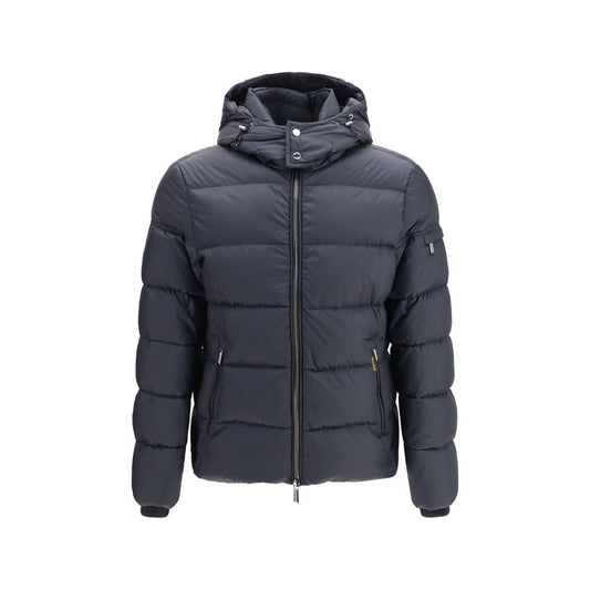Blue Polyamide Full-Length Jacket