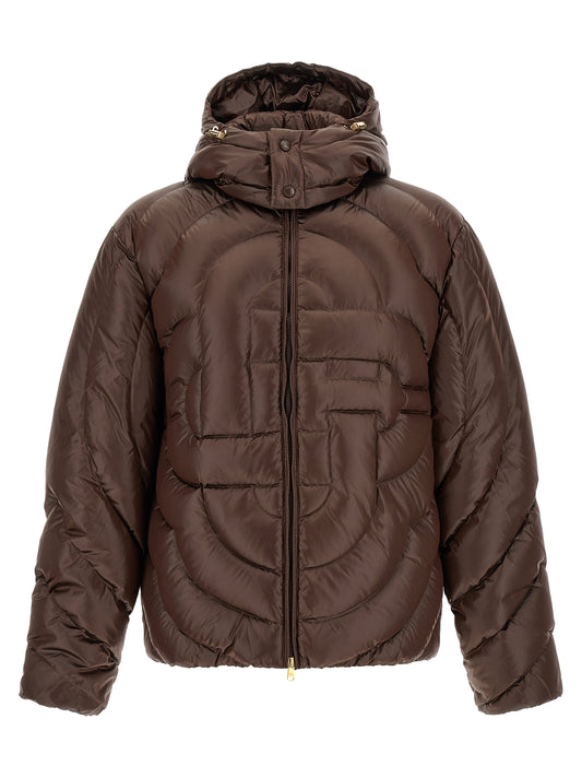 Brown Polyamide Full-Length Jacket
