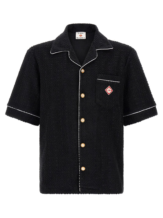 Black Cotton Pattern Shirt