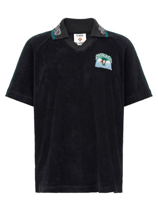 Black Cotton Polo Shirt
