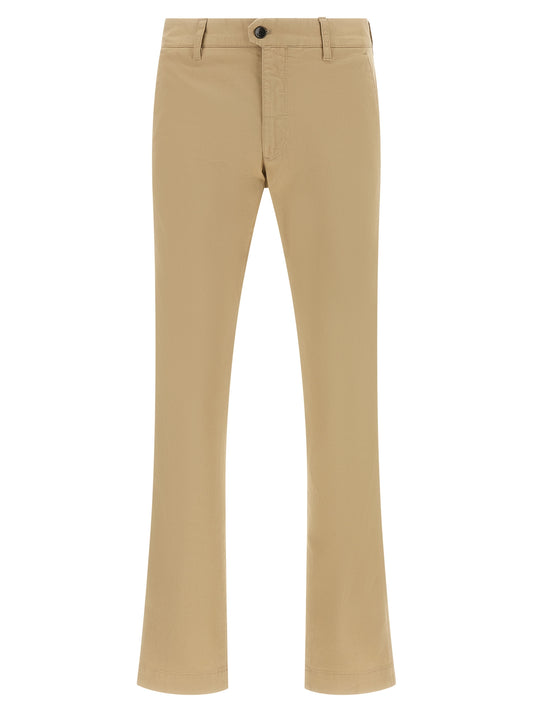 Beige Cotton Chino Pants