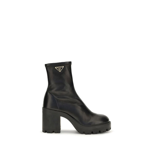 Black Calf Leather Bos Taurus Ankle Boots