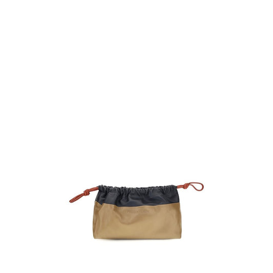 Beige Calf Leather Bos Taurus Clutch Bag