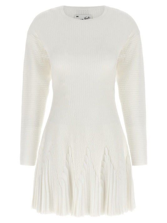 White Viscose Short Dress