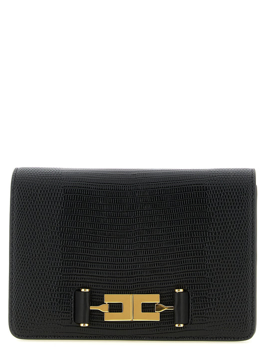 Black Polyester Clutch Bag