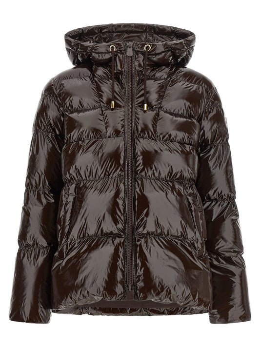 Brown Polyamide Full-Length Jacket