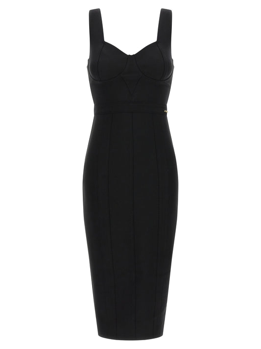 Black Polyamide Midi Dress