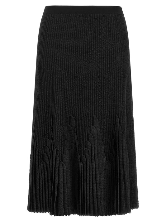 Black Viscose Midi Skirt
