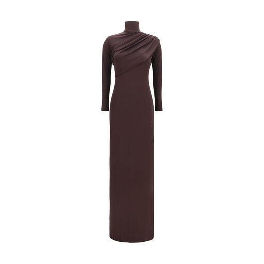 Brown Viscose Casual Dress