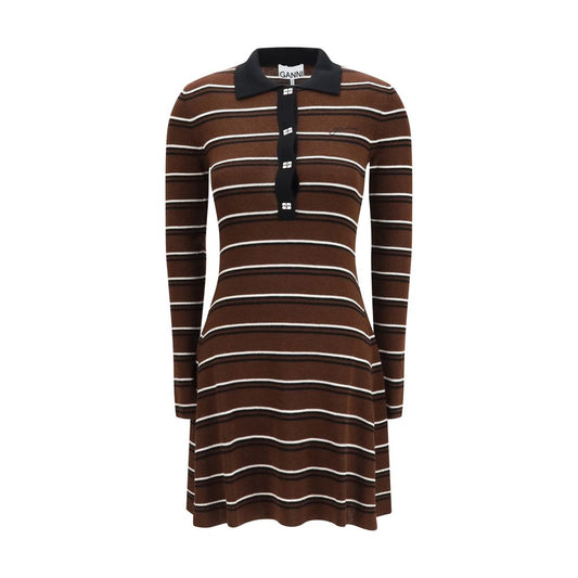 Brown Wool Oves Aries Casual Dress