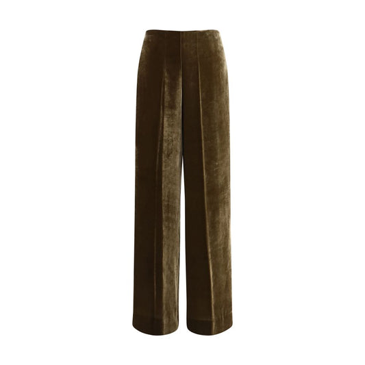 Brown Viscose Casual Pants