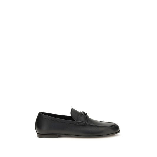 Black Calf Leather Bos Taurus Slip-On Loafers