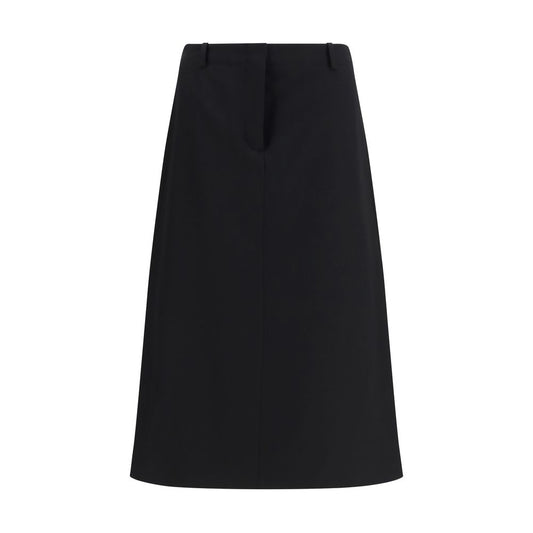Black Wool Oves Aries Midi Skirt