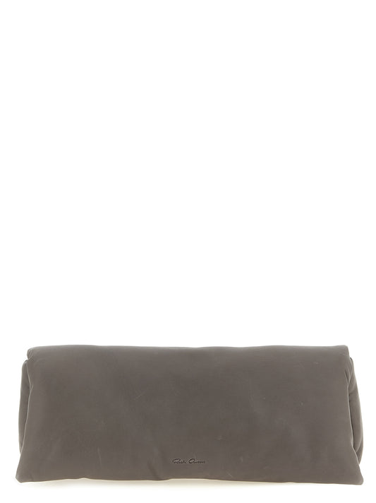 Gray Calfskin Clutch Bag