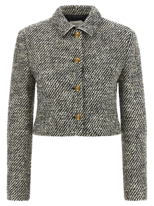 Bicolor Virgin Wool Full-Length Jacket