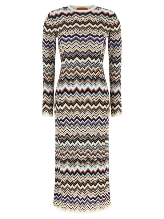 Multicolor Viscose Midi Dress