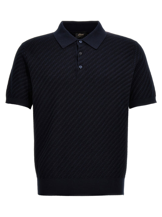 Blue Cotton Polo Shirt