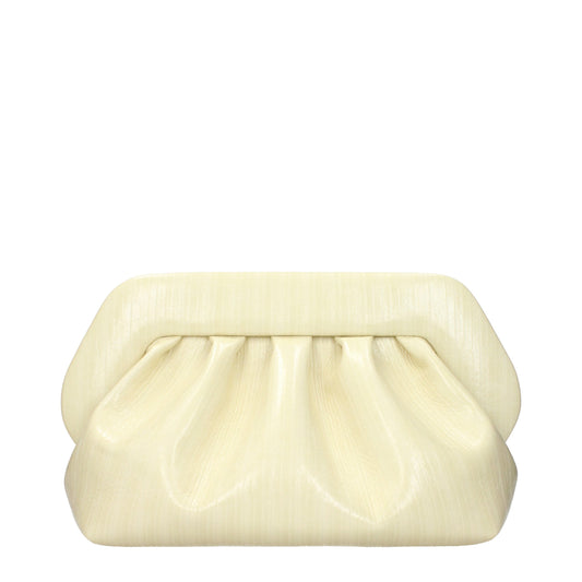 Beige Leather Clutch Bag