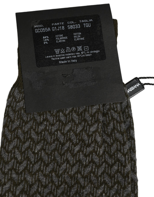 Dark Gray Cotton Knit Knee High Accessory Socks