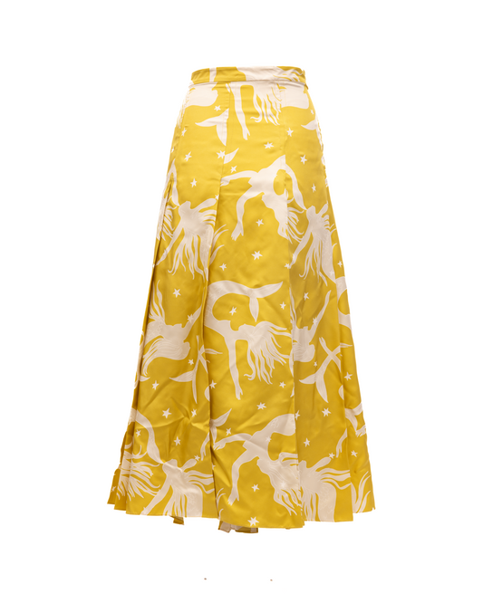 Yellow skirt with off-white details