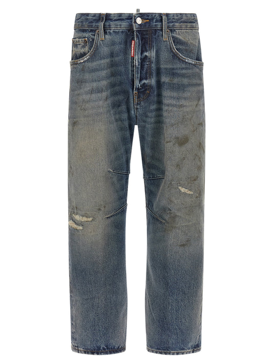 Blue Cotton Relaxed Fit Jeans