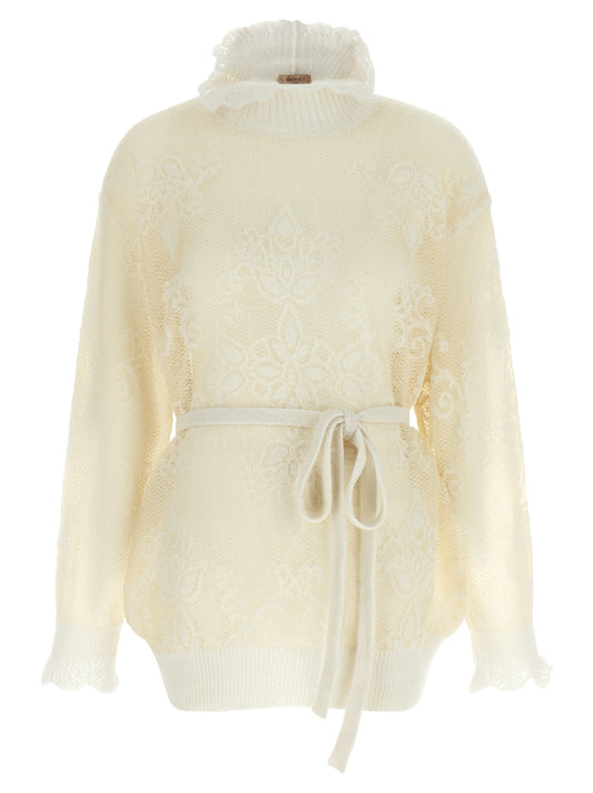 White Polyamide Cardigan