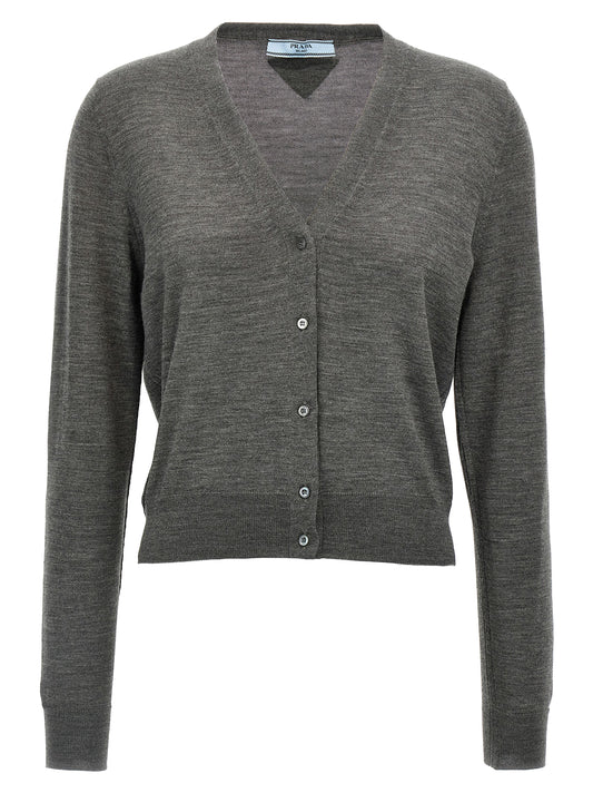 Gray Virgin Wool Cardigan