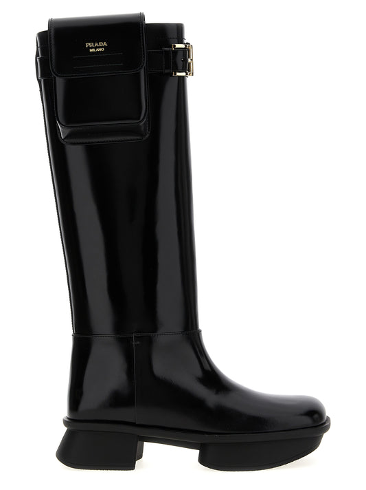 Black Calfskin Over The Knee