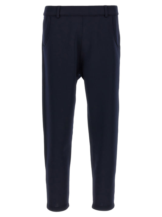 Blue Polyester Casual Pants