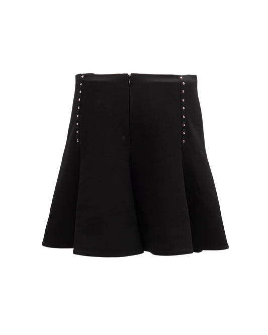 Mini Black Skirt with Gold Details