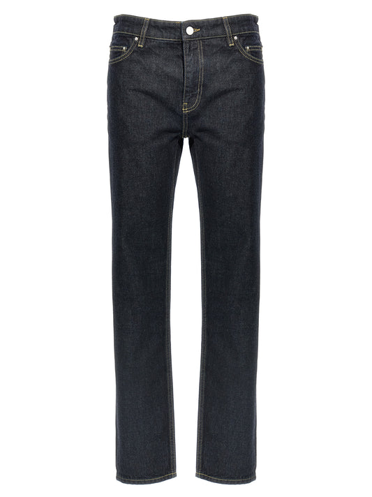 Blue Cotton Tapered Jeans