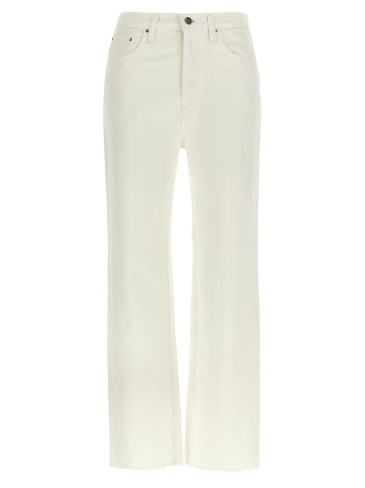 White Cotton High-Waisted Jean