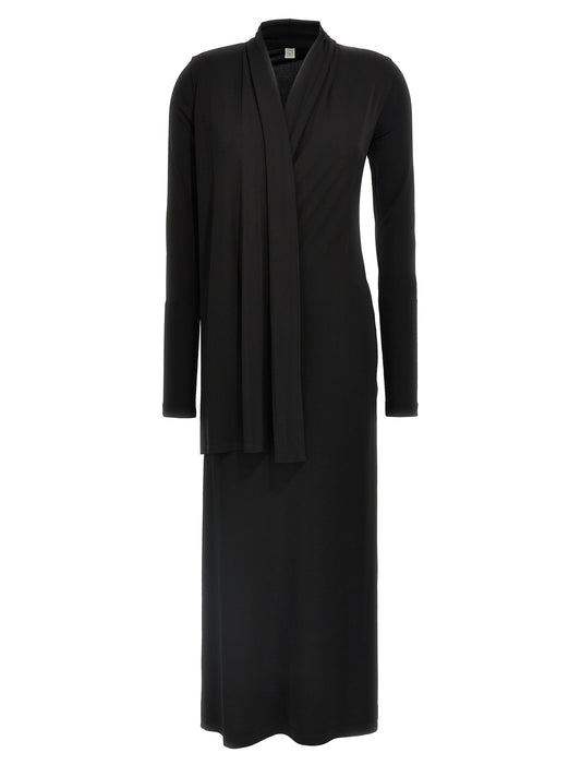 Black Viscose Long Dress