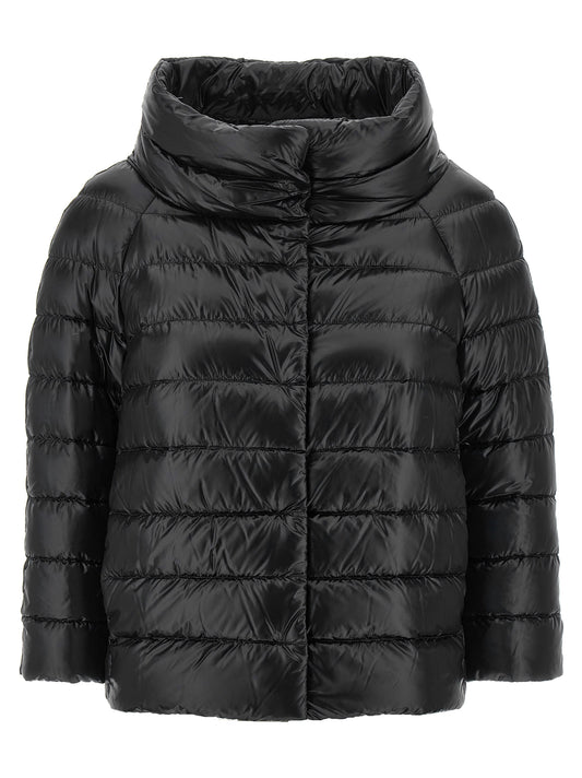 Black Polyamide Full-Length Jacket