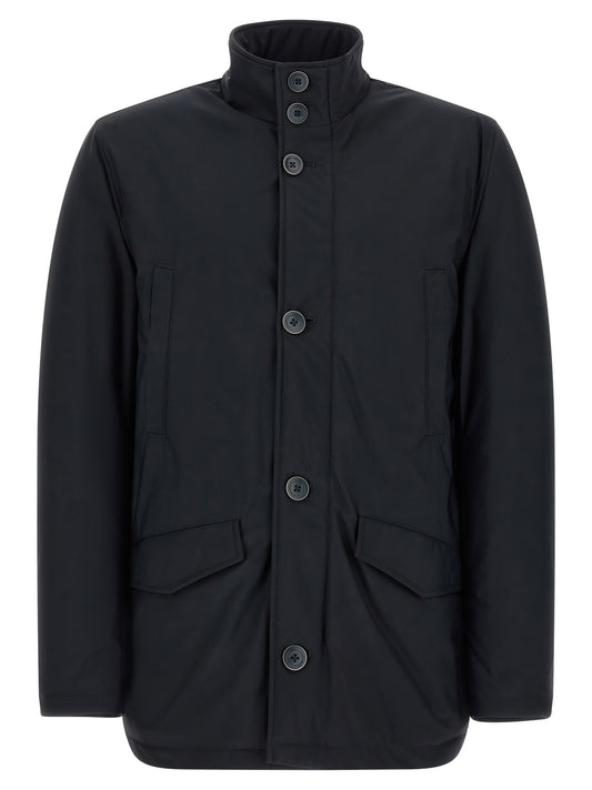 Blue Polyamide Full-Length Jacket