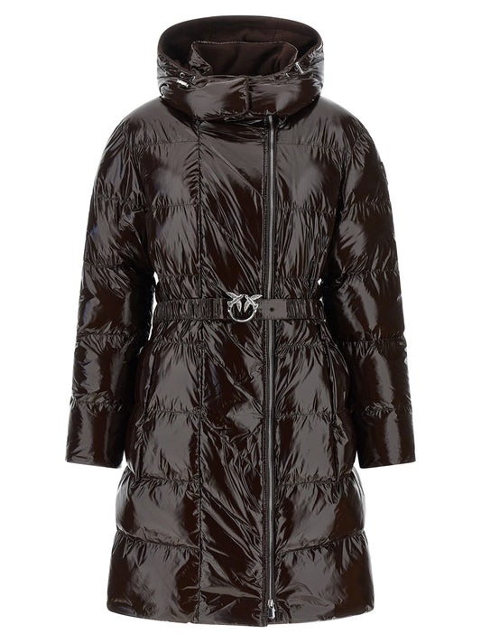 Brown Polyamide Full-Length Jacket