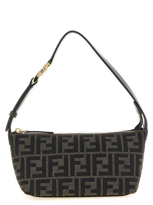 Brown Polyester Clutch Bag